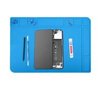 MMOBIEL Tappetino per Saldature e Riparazioni in Silicone - 48x34cm Resistente al Calore Fine a 500°C - Tappetino da Banco per Saldature ed Elettronica - Con Isolamento Termico - Blu