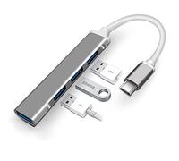 MMOBIEL Ultra-sottile 4-Port USB Type-C a USB 3.0 Data Hub compatibile con Macbook Mac Pro/Mini iMac Surface Pro XPS Notebook PC USB Flash Drives Mobile HDD