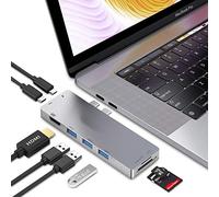 MMOBIEL USB C Hub 8in1 giusto per MacBook Pro/Air 2019 2018 2017 2016 13“15“ Adatt. Dual C Thunderbolt 3 100W Poten. 4K HDMI 3xUSB 3.0 Lettore SD/TF