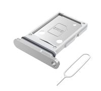 MMOBIEL Vassoio Porta Scheda Dual SIM Compatibile con Samsung Galaxy S25 Edge - Sostituzione Supporto Scheda Doppia SIM - incl. Estrattore e Anello di Gomma Impermeabile - Nero (Argento)