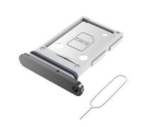 MMOBIEL Vassoio Porta Scheda Dual SIM Compatibile con Samsung Galaxy S25 Edge - Sostituzione Supporto Scheda Doppia SIM - incl. Estrattore e Anello di Gomma Impermeabile - Nero