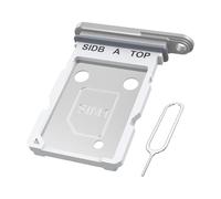 MMOBIEL Vassoio Porta Scheda Dual SIM Compatibile con Samsung Galaxy S26 - Sostituzione Supporto Scheda Doppia SIM - Incl. Estrattore e Anello di Gomma Impermeabile - Silver Shadow