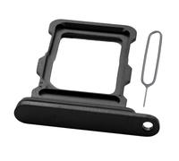 MMOBIEL Vassoio Porta Scheda SIM Compatibile con iPhone 16 Pro / 16 Pro Max - Sostituzione Supporto Scheda SIM - Porta SIM - incl. Estrattore SIM e Anello di Gomma Impermeabile - Nero