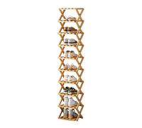 MMOU Porta Scarpe Verticale Pieghevole Portascarpe a 10 Ripiani, Scarpiera Salvaspazio Slim Ingresso, per Soggiorno Ingresso Corridoio e Guardaroba (Color : Wood Color, Size : 26 * 26 * 159)