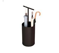 MMOU Portaombrelli Metallo Autoportante Vassoio per L'acqua Rimovibile Supporto Bastone Passeggio Scatola Portaoggetti Rotonda dal Design Moderno E Semplice (Color : Black)