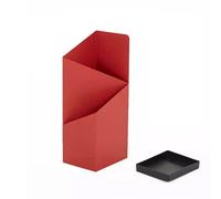 MMOU Portaombrelli Metallo per Bastone da Passeggio Secchiello Quadrato Autoportante con Vassoio Raccogligocce Rimovibile Design Moderno E Minimalista (Color : Red)