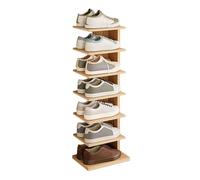 MMOU Scarpiera da Ingresso Alta a 7 Ripiani, Porta Scarpe Verticale Stretto, Salvaspazio per Porta D'ingresso, Piccolo Spazio, 20 x 30 x 86.5 cm (Color : Wood Color, Size : 20 * 30 * 86.5cm)