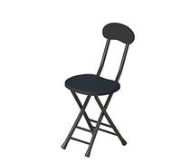 MMOU Sgabello con Schienale Pieghevole,Cuscino in Legno Schienale in Legno Supporto in Tubo Metallico, Perfette per Cucina E Sala da Pranzo (Color : Black)