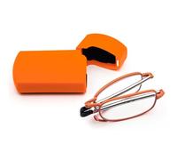 MMOWW Filtro di Luce Blu Occhiali da Lettura Pieghevoli per Uomini e Donne con Aste Telescopiche con Custodia Portatile (Arancione, +3.0)