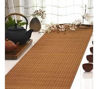 MMQGQ Runner da Tavolo in bambù Naturale in Stile Giapponese, Tovaglietta Antiscivolo, Tovagliette da Tavolo per Cucina di Casa, Tenda in bambù Ombreggiante, Marrone(Size:60×120cm)