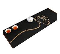 MMQGQ Runner per tavoli Runner da Tavolo in bambù-Loto, Tappetino Antiscivolo Resistente all'Usura, Tovaglietta Giapponese per Tavolo da Pranzo della Cucina di Casa, Quadri da Parete, 30 × 86 Cm/Nero