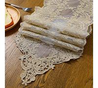 MMQGQ store Runner Beige Romantico Tavola di Pizzo Corridore per Decorazioni da Tavolo da Sposa, Tappetino da Tavolo Isolante Antiscivolo Autunno per Sala da Pranzo Tavolino da caffè(Size:30×150cm)
