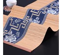 MMQGQ store Runner Corridori da Tavola di bambù Antichi, Isolamento Termico Ricamato/Spaccatura Antiscivolo per Tappetini da Pranzo, Pulire Pulito(Size:30×60cm)