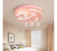 MMRTDJDR Luce a soffitto a LED Light Dimmeble Cartoon Stars e Moon Soffio Lampada Rotonda Lampade Acrilico Campioni per Bambini con la lampadario della Principessa dell'asilo Remote Control,