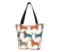 MMSJSBVY Angel Wing - Borsa per la spesa da donna, grande capacità, adatta per shopping, gite in spiaggia e fitness, Simpatici cani bassotto, Taglia unica