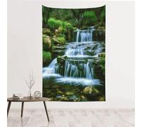 MMSJSBVY Arazzo decorativo con cascata che scorre verso il basso, 152,4 x 101,6 cm, decorazione da parete, adatto come sfondo per la testa del letto, telo da spiaggia o tovaglia