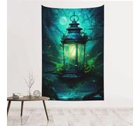 MMSJSBVY Arazzo decorativo con lucciole e lanterna, 152,4 x 101,6 cm, decorazione da parete, adatto come sfondo per la testa del letto, telo da spiaggia o tovaglia