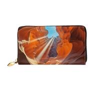 MMSJSBVY Astronaut Landing On The Moon Portafoglio da donna, in pelle con cerniera, pochette lunga, Antelope Canyon, Taglia unica