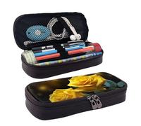 MMSJSBVY Astuccio a forma di pecora, grande capacità, resistente, organizer per cancelleria, forniture scolastiche e ufficio, Belle Rose Gialle, Taglia unica, Beauty Case