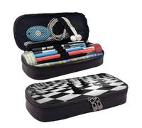 MMSJSBVY Astuccio a forma di pecora, grande capacità, resistente, organizer per cancelleria, forniture scolastiche e ufficio, Scacchiera bianca nera, Taglia unica, Beauty Case