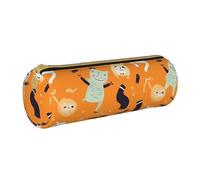 MMSJSBVY Astuccio cilindrico per matite con coppia sposata che cammina sulla spiaggia, astuccio in pelle, bella grande capacità, adatto per studenti, ufficio, viaggi, pennelli da trucco, con cerniera