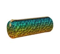 MMSJSBVY Astuccio cilindrico per matite con coppia sposata che cammina sulla spiaggia, astuccio in pelle, bella grande capacità, adatto per studenti, ufficio, viaggi, pennelli da trucco, con cerniera