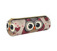 MMSJSBVY Astuccio cilindrico per matite con coppia sposata che cammina sulla spiaggia, astuccio in pelle, bella grande capacità, adatto per studenti, ufficio, viaggi, pennelli da trucco, con cerniera