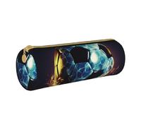 MMSJSBVY Astuccio cilindrico per matite con coppia sposata che cammina sulla spiaggia, astuccio in pelle, bella grande capacità, adatto per studenti, ufficio, viaggi, pennelli da trucco, con cerniera