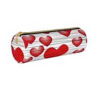 MMSJSBVY Astuccio cilindrico per matite con coppia sposata che cammina sulla spiaggia, astuccio in pelle, bella grande capacità, adatto per studenti, ufficio, viaggi, pennelli da trucco, con cerniera