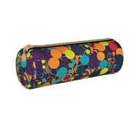 MMSJSBVY Astuccio cilindrico per matite con coppia sposata che cammina sulla spiaggia, astuccio in pelle, bella grande capacità, adatto per studenti, ufficio, viaggi, pennelli da trucco, con cerniera