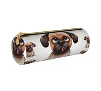 MMSJSBVY Astuccio cilindrico per matite con coppia sposata che cammina sulla spiaggia, astuccio in pelle, bella grande capacità, adatto per studenti, ufficio, viaggi, pennelli da trucco, con cerniera