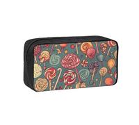 MMSJSBVY Astuccio colorato con farfalla di grande capacità, in tessuto Oxford, organizer per cancelleria, con cerniera liscia, per scuola, ufficio, viaggi, Caramelle e lecca-lecca, taglia unica