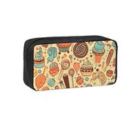 MMSJSBVY Astuccio colorato con farfalla di grande capacità, in tessuto Oxford, organizer per cancelleria, con cerniera liscia, per scuola, ufficio, viaggi, Caramelle e Dolci, taglia unica, Beauty Case