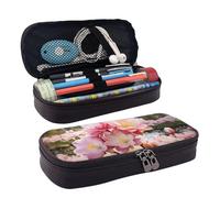 MMSJSBVY Astuccio con fiori di ciliegio e tulipani, astuccio resistente di grande capacità, organizer per cancelleria, forniture per ufficio scolastico, Fiori di ciliegio e tulipan, Taglia unica,