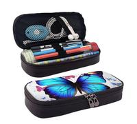 MMSJSBVY Astuccio con motivo geometrico diagonale - Astuccio resistente di grande capacità, organizer per cancelleria, forniture per ufficio scolastico, Farfalla colorata., Taglia unica, Beauty Case