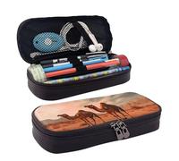 MMSJSBVY Astuccio con motivo mimetico, grande capacità, resistente, organizer per cancelleria, forniture scolastiche e ufficio, Cammelli Resto Deserto, Taglia unica, Beauty Case