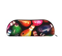 MMSJSBVY Astuccio in pelle a forma di cane, organizer semicircolare con cerniera per penne, cosmetici e viaggi, Palline da bowling, Taglia unica, Zaino per la scuola
