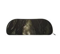MMSJSBVY Astuccio in pelle a forma di cane, organizer semicircolare con cerniera per penne, cosmetici e viaggi, Sentiero Oscuro, Taglia unica, Zaino per la scuola