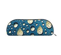MMSJSBVY Astuccio in pelle con due grandi panda, organizer semicircolare con cerniera per penne, cosmetici e viaggi, Gocce d'acqua Dots, Taglia unica, Zaino per la scuola