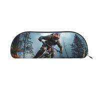 MMSJSBVY Astuccio in pelle con due grandi panda, organizer semicircolare con cerniera per penne, cosmetici e viaggi, Torneo Mountain Bike, Taglia unica, Zaino per la scuola