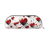 MMSJSBVY Astuccio in pelle con fiocco di neve, organizer semicircolare con cerniera per penne, cosmetici e viaggi, Amore romantico, Taglia unica, Zaino per la scuola