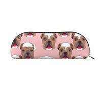 MMSJSBVY Astuccio in pelle con labbra dorate, organizer semicircolare con cerniera per penne, cosmetici e viaggi, Volti Bulldog Inglese, Taglia unica, Zaino per la scuola