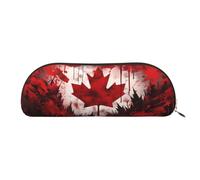 MMSJSBVY Astuccio in pelle con motivo a quadri di cervo e orso, organizer semicircolare con cerniera per penne, cosmetici e viaggi, Bandiera del Canada., Taglia unica, Zaino per la scuola