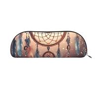 MMSJSBVY Astuccio in pelle con motivo Corgi, organizer semicircolare con cerniera per penne, cosmetici e viaggi, Acchiappasogni nativo americano, Taglia unica, Zaino per la scuola