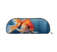 MMSJSBVY Astuccio in pelle con motivo Corgi, organizer semicircolare con cerniera per penne, cosmetici e viaggi, Piccoli pesci rossi che nuotano nell'acqua, Taglia unica, Zaino per la scuola