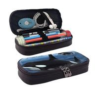 MMSJSBVY Astuccio per matite con disegno di sole, grande capacità, resistente, per cancelleria, forniture scolastiche e ufficio, Killer Wales Nuotare Lungo, Taglia unica, Beauty Case