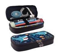 MMSJSBVY Astuccio per matite con erbe e piante erbacee fiorite, grande capacità, resistente, organizer per cancelleria, forniture scolastiche e ufficio, Delfino, Taglia unica, Beauty Case