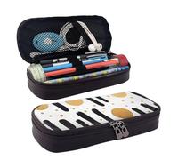 MMSJSBVY Astuccio per matite con fiori di lavanda, grande capacità, resistente, organizer per cancelleria, forniture scolastiche e ufficio, Glitter Rainbow Polka Dot Stripe Nero e Bianco, Taglia