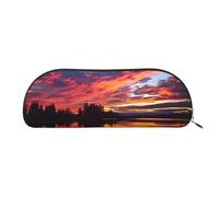 MMSJSBVY Bellissimo astuccio in pelle Sunset - organizer semicircolare con cerniera per penne, cosmetici e viaggi, Bellissimo tramonto., Taglia unica, Zaino per la scuola