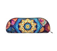 MMSJSBVY Bellissimo astuccio in pelle Sunset - organizer semicircolare con cerniera per penne, cosmetici e viaggi, Bellissimo esagono, Taglia unica, Zaino per la scuola